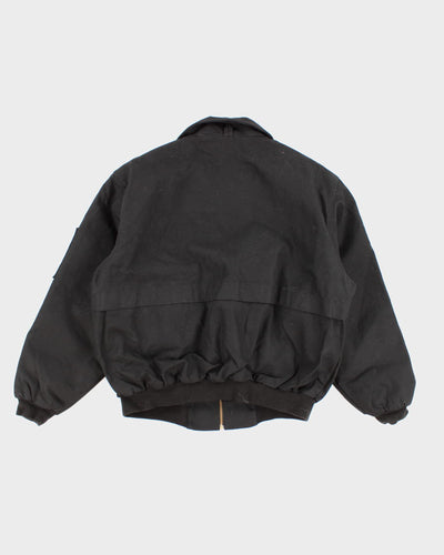 Vintage men's Black Tough Duck Fleeced Lined Zip-up Jacket - XL