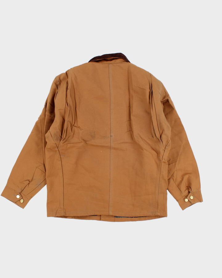 Vintage men's Tan Tough Duck Fleeced Lined Zip-up Jacket - L