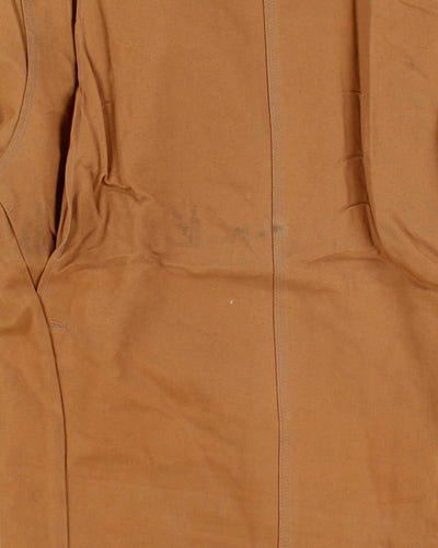 Vintage men's Tan Tough Duck Fleeced Lined Zip-up Jacket - L