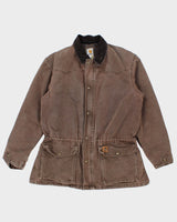 Vintage Carhartt Fleece Lined Brown Work Wear Coat - L