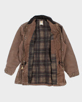 Vintage Carhartt Fleece Lined Brown Work Wear Coat - L