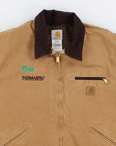 Vintage Carhartt Fleece Lined Embroidered Work Wear Jacket - XL