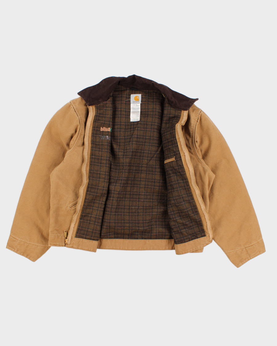 Vintage Carhartt Fleece Lined Embroidered Work Wear Jacket - XL