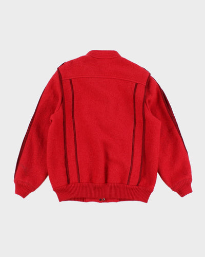 Vintage men's Geiger Red wool  Zip Up Jacket - M