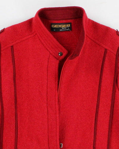 Vintage men's Geiger Red wool  Zip Up Jacket - M