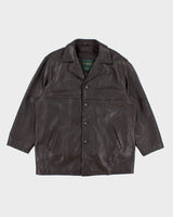 Vintage Men's Danier Brown Long Leather coat - XL