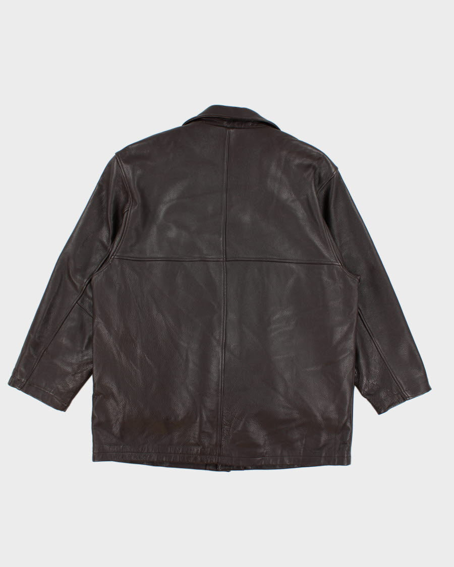 Vintage Men's Danier Brown Long Leather coat - XL