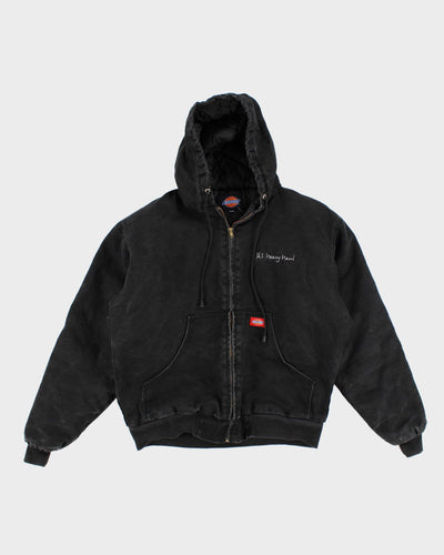 Vintage Men's Black Dickies Zip Up Hooded Jacket - M