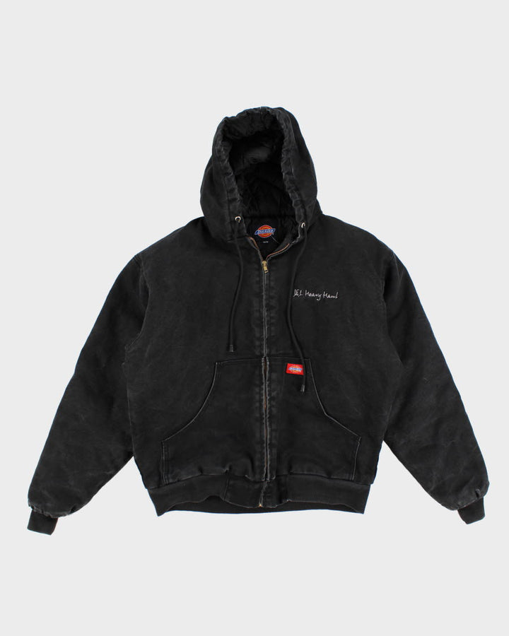 Vintage Men's Black Dickies Zip Up Hooded Jacket - M