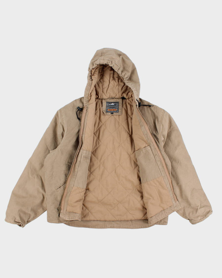 Men's Tan Quilted lined, Hooded Workwear Jacket - XL