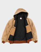 Vintage Men's Tan Fleeced Lined Hooded zip up Carhartt Jacket - XL