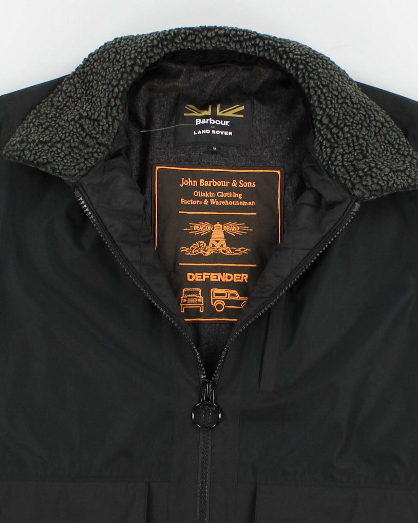 Men's Black zip Up Barbour Land Rover Special Addition Jacket - S