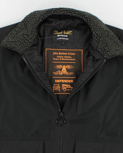 Men's Black zip Up Barbour Land Rover Special Addition Jacket - S