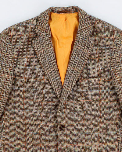 Vintage 80s Harris Tweed Herringbone Lightweight Jacket - M