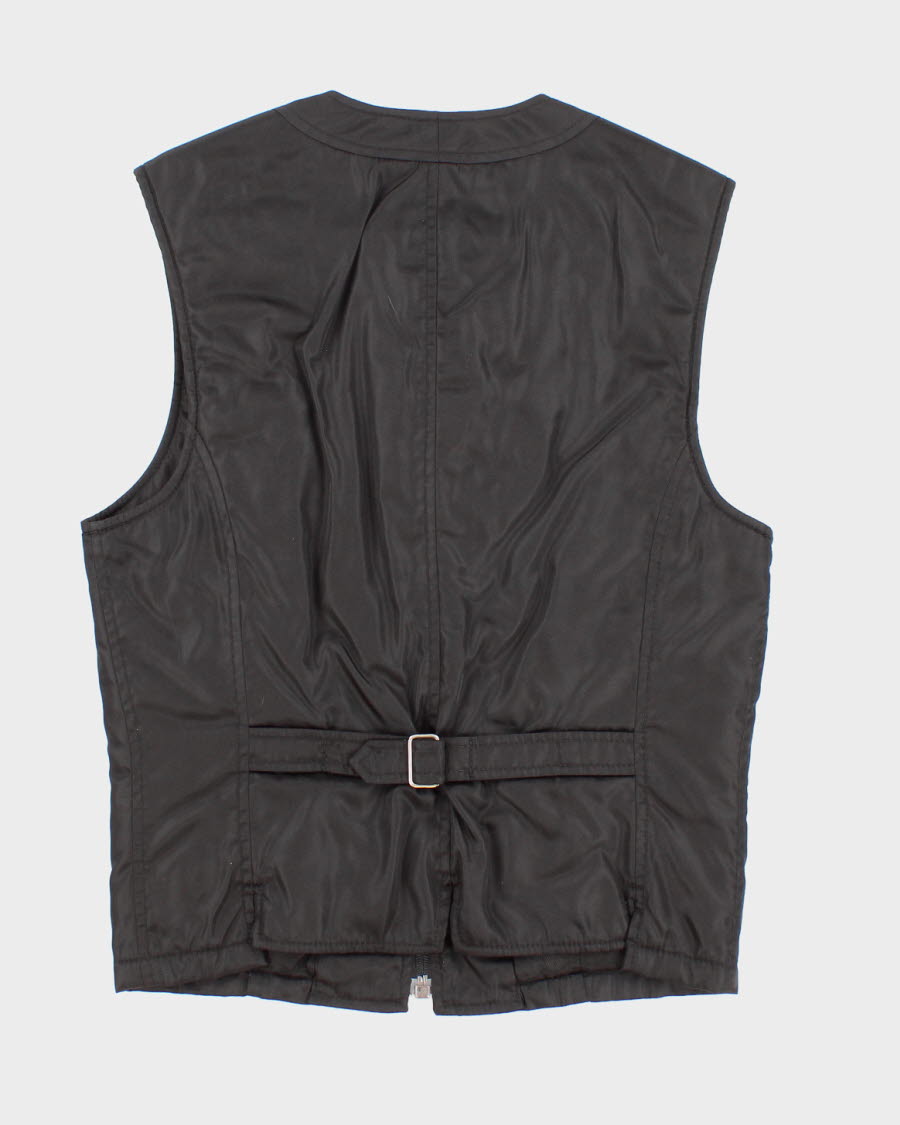 Mens Black Nylon Prada Zip Up Vest - S