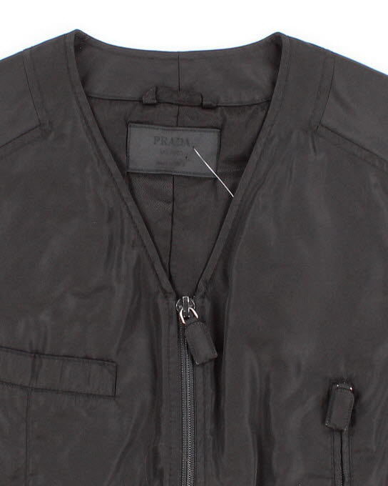 Mens Black Nylon Prada Zip Up Vest S Rokit