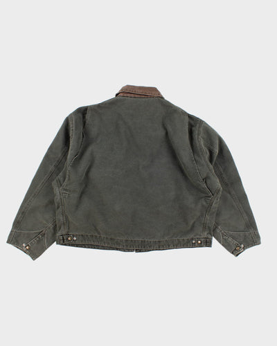 Vintage Carhartt Fleece Lined Green Work Wear Jacket - XXXL