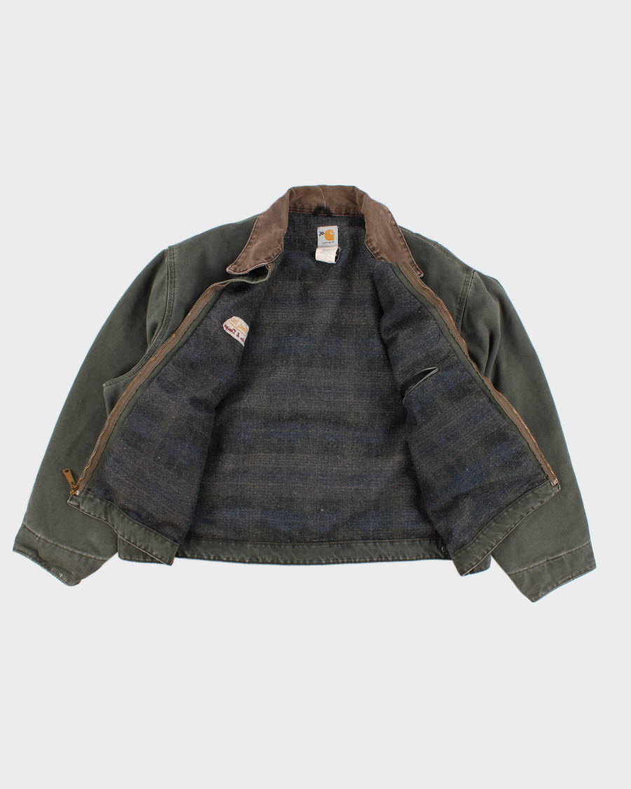 Vintage Carhartt Fleece Lined Green Work Wear Jacket - XXXL