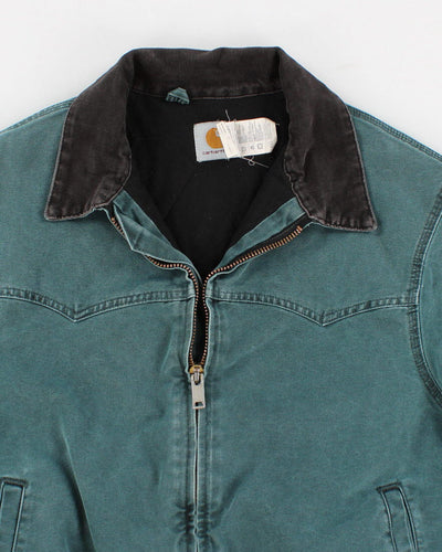 Vintage Carhartt Fleece Lined Green Work Wear Jacket - XL