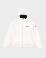 00s Tommy Hilfiger White Hooded Windbreaker - M