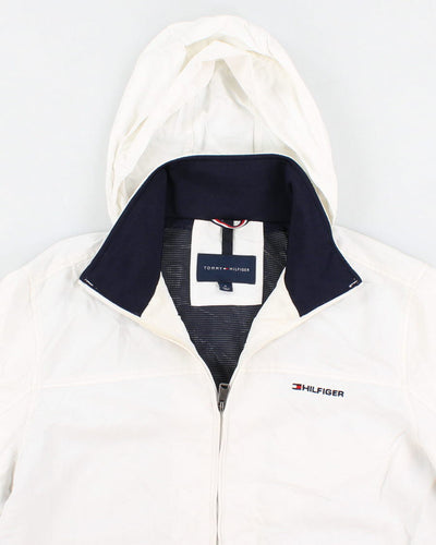 00s Tommy Hilfiger White Hooded Windbreaker - M