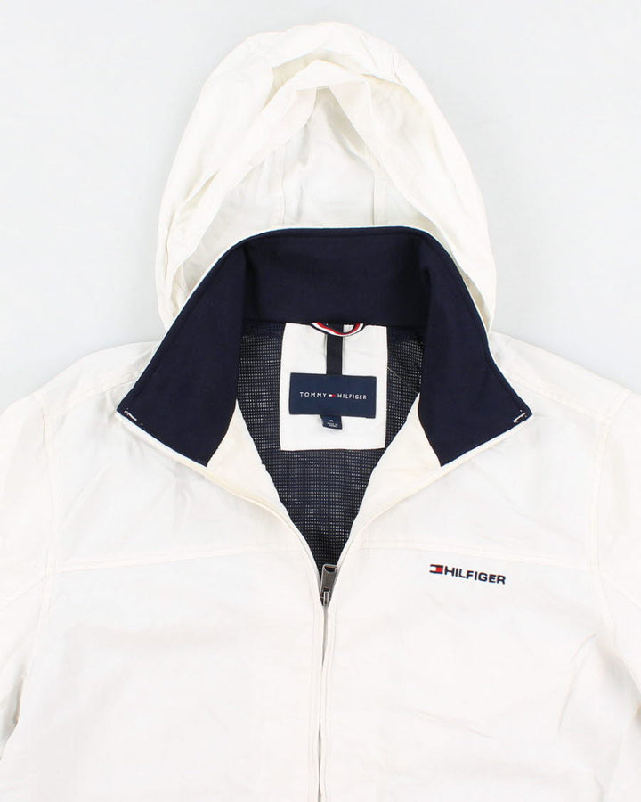 00s Tommy Hilfiger White Hooded Windbreaker - M