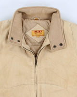 Men's Vintage Tan Suede Zip Up Bomber Jacket - L