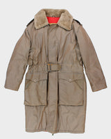 Vintage 80s Men's Telescopic Beige Canadian Military Coat - L