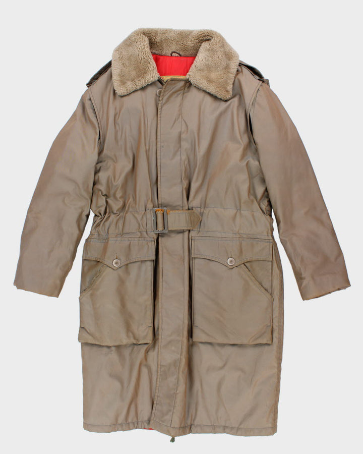 Vintage 80s Men's Telescopic Beige Canadian Military Coat - L