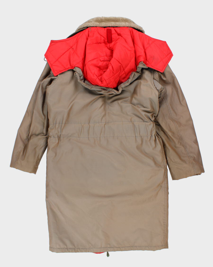 Vintage 80s Men's Telescopic Beige Canadian Military Coat - L