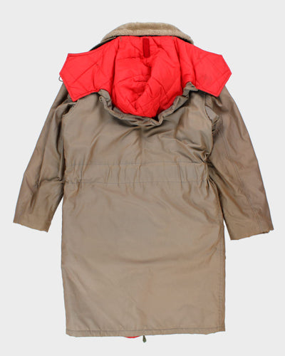 Vintage 80s Men's Telescopic Beige Canadian Military Coat - L