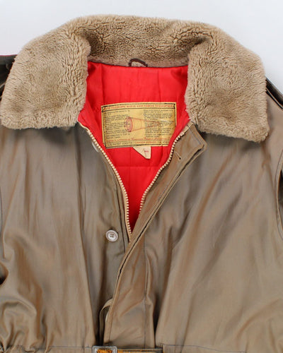 Vintage 80s Men's Telescopic Beige Canadian Military Coat - L