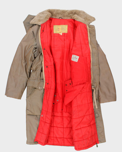 Vintage 80s Men's Telescopic Beige Canadian Military Coat - L