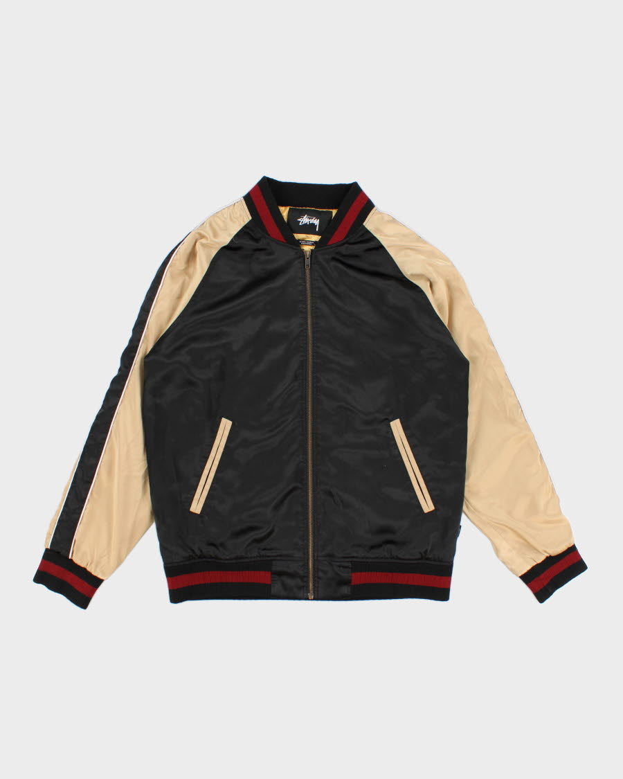 Stussy Satin Tiger Embroidered Bomber Jacket - L