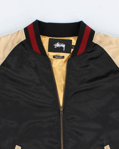 Stussy Satin Tiger Embroidered Bomber Jacket - L