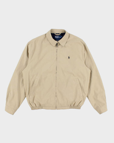 Mens Beige Ralph Lauren Zip Up Harrington Jacket - M