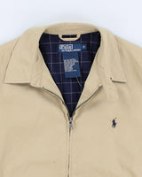 Mens Beige Ralph Lauren Zip Up Harrington Jacket - M