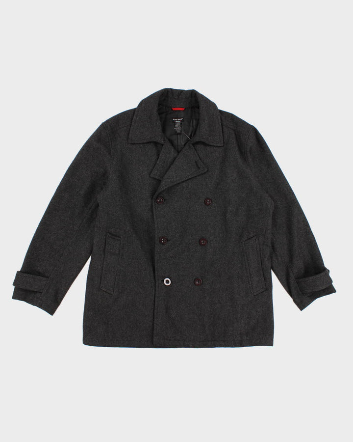 Men's Grey Guess Wool Blend Pea Coat - XL