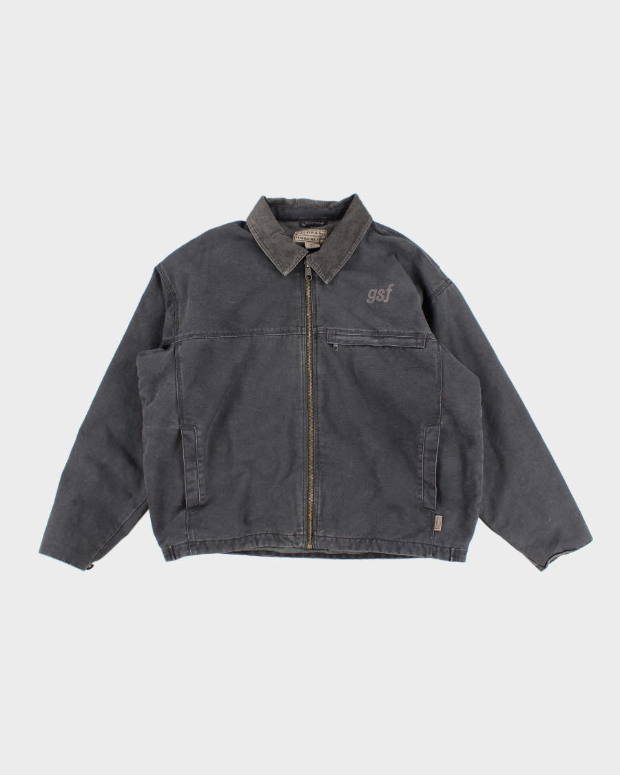 Men's Vintage  Grey Cotton Workwear Jacket - XXL