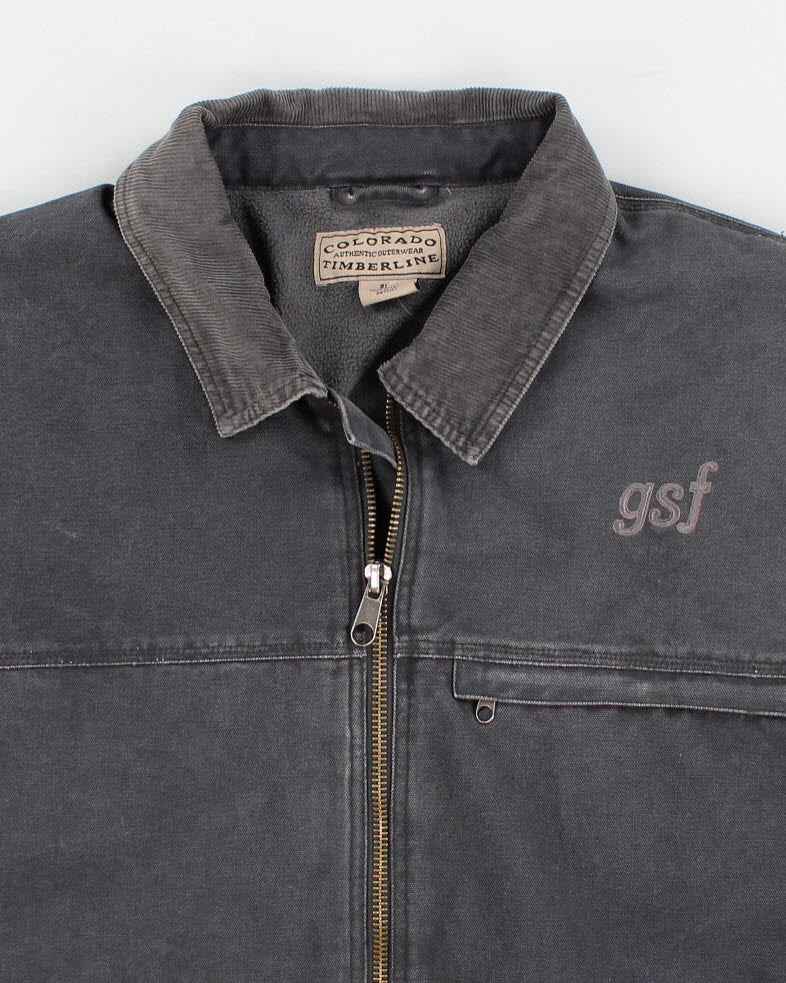 Men's Vintage  Grey Cotton Workwear Jacket - XXL