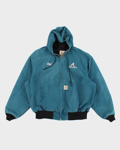 Men's Blue Carhartt Hooded Workwear hooded Jacket - XXL