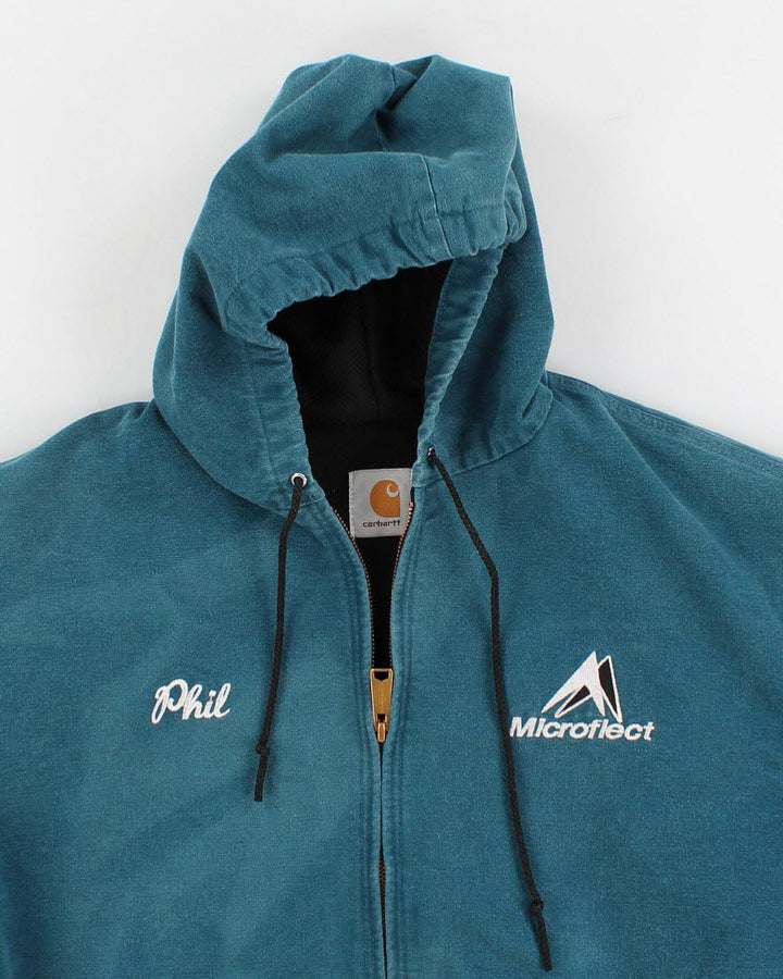 Men's Blue Carhartt Hooded Workwear hooded Jacket - XXL