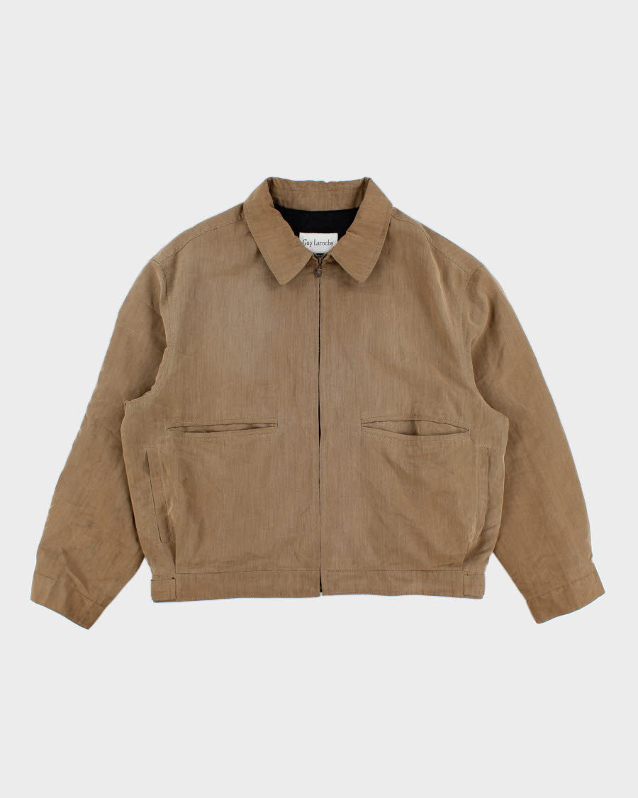 Men's Vintage Tan Guy Laroche Harrington Jacket - XXL