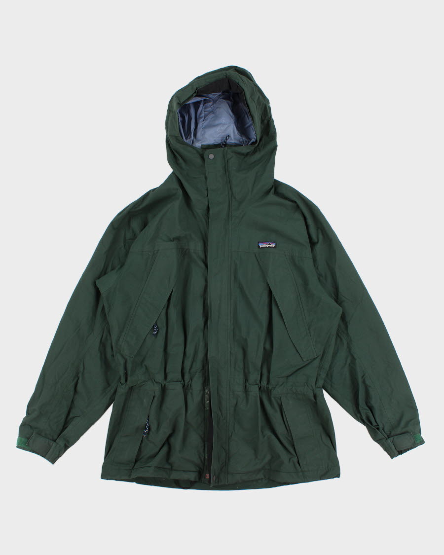 Mens Green Patagonia Hooded Wind breaker Jacket - M