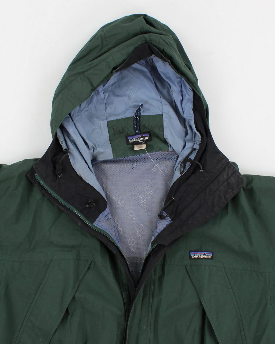 Mens Green Patagonia Hooded Wind breaker Jacket - M