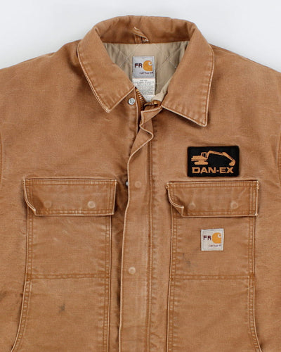 Men's Vintage Tan Carhartt Flame Resistant Jacket - XL