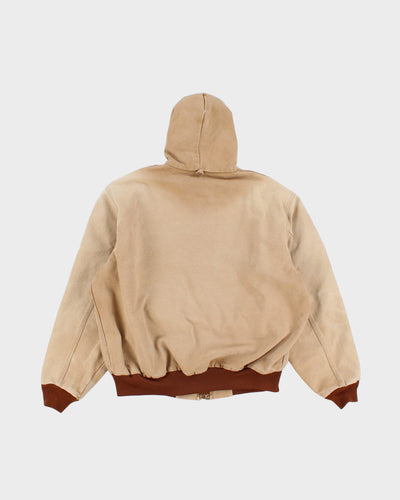 Men's Tan Carhartt Hooded Zip Up Jacket - M