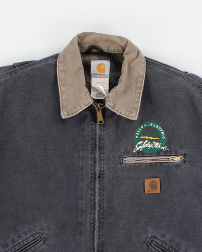 Men's Vintage Fleece Lined Blue Carhart Jacket - L