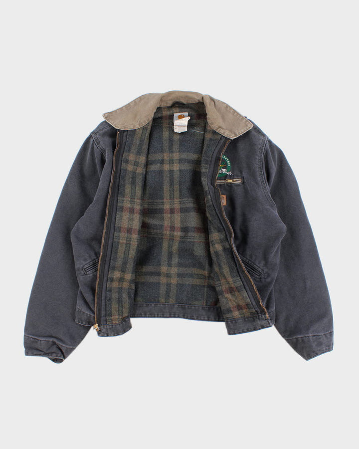 Men's Vintage Fleece Lined Blue Carhart Jacket - L