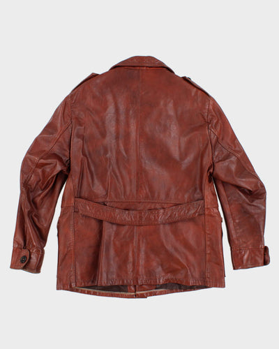 Vintage 70's Victoria Brown Leather Coat - L
